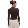 imageCRZ YOGA Softembrace Mock Neck Long Sleeve Shirts for Women  Casual Going Out Comfort Tops Soft Fitted Layer Underwear TeesHot Fudge Brown