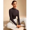 imageCRZ YOGA Softembrace Mock Neck Long Sleeve Shirts for Women  Casual Going Out Comfort Tops Soft Fitted Layer Underwear TeesHot Fudge Brown