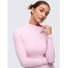 imageCRZ YOGA Softembrace Mock Neck Long Sleeve Shirts for Women  Casual Going Out Comfort Tops Soft Fitted Layer Underwear TeesPink Peony