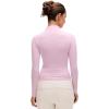 imageCRZ YOGA Softembrace Mock Neck Long Sleeve Shirts for Women  Casual Going Out Comfort Tops Soft Fitted Layer Underwear TeesPink Peony