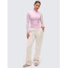 imageCRZ YOGA Softembrace Mock Neck Long Sleeve Shirts for Women  Casual Going Out Comfort Tops Soft Fitted Layer Underwear TeesPink Peony