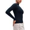 imageCRZ YOGA Softembrace Mock Neck Long Sleeve Shirts for Women  Casual Going Out Comfort Tops Soft Fitted Layer Underwear TeesTrue Navy