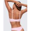 imageCRZ YOGA Softhold Double Lined Triangle Bralette  Womens Adjustable Straps Wireless Cami Plunge TShirt Everyday Bra ComfyStrawberry Pink