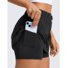 imageCRZ YOGA Stretch Adjustable Waist Hiking Skirts for Women  Mini Lined High Rise Quick Dry Casual Skorts with Zipper PocketsBlack