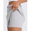 imageCRZ YOGA Stretch Adjustable Waist Hiking Skirts for Women  Mini Lined High Rise Quick Dry Casual Skorts with Zipper PocketsPlatinum Grey