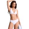imageCRZ YOGA TBack Triangle Bikini Tops for Women  Padded Sexy V Neck Bathing Swimsuits BraWhite