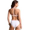 imageCRZ YOGA TBack Triangle Bikini Tops for Women  Padded Sexy V Neck Bathing Swimsuits BraWhite