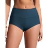 imageCRZ YOGA Boyshort Bikini Bottoms for Women  Mid Waisted Bathing Suit Board Shorts Quick Dry Beach Trunks with LinerInsignia Blue