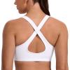 imageCRZ YOGA Butterlift Deep V Neck Sports Bras for Women  Padded Gym Wide Straps CutOut Cross Back Crop Pilates Workout TopWhite