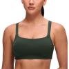 imageCRZ YOGA Butterluxe Adjustable Wide Strap Sports Bras for Women  Square Back Padded Scoop Neck Yoga TopLegend Green