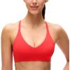 imageCRZ YOGA Butterluxe Low Coverage V Neck Sports Bras for Women  Spaghetti Straps Racerback Padded Yoga TopDeep Red