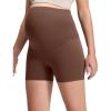 imageCRZ YOGA Butterluxe Maternity Biker Shorts 4  Over The Belly Pregnancy Yoga Workout Womens Activewear Buttery SoftCoffee Brown