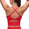imageCRZ YOGA Butterluxe Twist Cross Back Crop Tank Tops for Women  Padded Adjustable Straps Yoga Longline Sports BrasAurora Red
