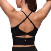 imageCRZ YOGA Butterluxe Twist Cross Back Crop Tank Tops for Women  Padded Adjustable Straps Yoga Longline Sports BrasBlack