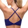 imageCRZ YOGA Butterluxe Twist Cross Back Sports Bras for Women  U Neck Padded Adjustable Spaghetti Straps Yoga TopLarkspur Blue