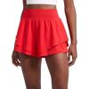 imageCRZ YOGA Drapey Double Ruffles Athletic Shorts for Women 25  High Waisted Flowy Tennis Workout Running Tiered SkortsDeep Red