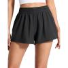 imageCRZ YOGA Drapey Flowy Athletic Shorts for Women 25  Relaxed Fit High Waisted Tennis Workout RunningBlack