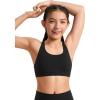 imageCRZ YOGA Girls Butterluxe Cross Back Sports Bra  Yoga Athletic Casual Tops Scoop Neck Padded Crop Kids TeenBlack