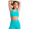 imageCRZ YOGA Girls Butterluxe Cross Back Sports Bra  Yoga Athletic Casual Tops Scoop Neck Padded Crop Kids TeenSpectral Blue