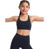 imageCRZ YOGA Girls Butterluxe Cross Back Sports Bra  Yoga Athletic Casual Tops Scoop Neck Padded Crop Kids TeenTrue Navy