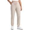 imageCRZ YOGA Girls Cloud Jersey Casual Joggers  Lounge High Waist Pants with Pockets Drawstring Kids TeenMojave Tan