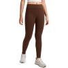 imageCRZ YOGA Girls Matte Thermal Fleece Lined Full Length Leggings  Casual Athletic High Waist Pants Winter Warm Kids TeenLava Brown