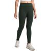 imageCRZ YOGA Girls Matte Thermal Fleece Lined Full Length Leggings  Casual Athletic High Waist Pants Winter Warm Kids TeenLegend Green