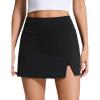 imageCRZ YOGA High Rise Front Slit Golf Skirts for Women  Mini Aline Tennis Casual Skort with Builtin Shorts Side PocketsBlack