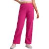 imageCRZ YOGA Lightweight Girls Casual Straight Leg Pants  Lounge Workout Ruched Sweatpants with Pockets Drawstring Kids TeenGranita Pink