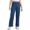 imageCRZ YOGA Lightweight Girls Casual Straight Leg Pants  Lounge Workout Ruched Sweatpants with Pockets Drawstring Kids TeenPitch Blue