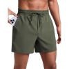 imageCRZ YOGA Mens Linerless Workout Shorts 5  Lightweight Quick Dry for Running Sports Athletic Gym with PocketsDark Olive