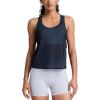 imageCRZ YOGA Mesh Workout Tank Tops for Women  Athletic Sheer Scoop Neck Cover Up Breathable Summer Sleeveless ShirtsTwilight Blue
