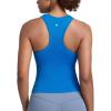 imageCRZ YOGA Seamless Ribbed High Neck Tank Top for Women  Sleeveless Crop Yoga Workout Shirt with Built in BraSparkle Blue