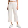 imageCRZ YOGA SoftAura Straight Leg Cropped Sweatpants Women 24  Modal Lounge Travel Casual Pants with PocketsWhite Apricot