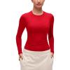 imageCRZ YOGA Softembrace Crewneck Long Sleeve Shirts for Women  Casual Going Out Tops Soft Basic Fitted Tight Fall TShirtsRed Chili