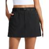 imageCRZ YOGA Stretch Adjustable Waist Hiking Skirts for Women  Mini Lined High Rise Quick Dry Casual Skorts with Zipper PocketsBlack