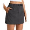 imageCRZ YOGA Stretch Adjustable Waist Hiking Skirts for Women  Mini Lined High Rise Quick Dry Casual Skorts with Zipper PocketsInk Gray