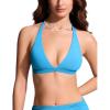 imageCRZ YOGA TBack Triangle Bikini Tops for Women  Padded Sexy V Neck Bathing Swimsuits BraKayak Blue