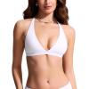 imageCRZ YOGA TBack Triangle Bikini Tops for Women  Padded Sexy V Neck Bathing Swimsuits BraWhite