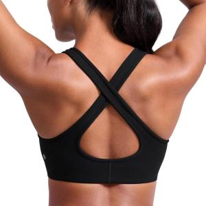 imageCRZ YOGA Butterlift Deep V Neck Sports Bras for Women  Padded Gym Wide Straps CutOut Cross Back Crop Pilates Workout TopBlack