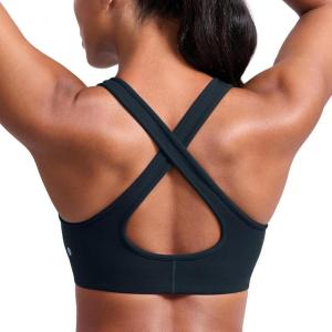 imageCRZ YOGA Butterlift Deep V Neck Sports Bras for Women  Padded Gym Wide Straps CutOut Cross Back Crop Pilates Workout TopTrue Navy