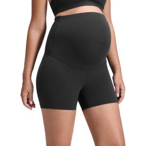 imageCRZ YOGA Butterluxe Maternity Biker Shorts 4  Over The Belly Pregnancy Yoga Workout Womens Activewear Buttery SoftBlack