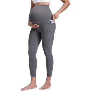 imageCRZ YOGA Butterluxe Maternity Leggings Pockets 25  Soft Workout Active Yoga Pregnancy Womens Pants Over The BellyDark Carbon