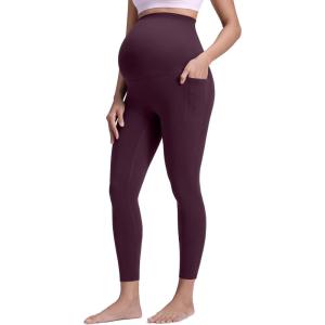imageCRZ YOGA Butterluxe Maternity Leggings Pockets 25  Soft Workout Active Yoga Pregnancy Womens Pants Over The BellyDeep Purple