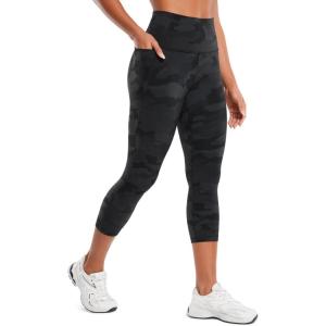 imageCRZ YOGA Butterluxe Workout Capri Leggings Pockets 21  High Waisted Gym Athletic Womens Crop YogaDark Grey Camouflage 2