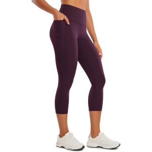 imageCRZ YOGA Butterluxe Workout Capri Leggings Pockets 21  High Waisted Gym Athletic Womens Crop YogaDeep Purple