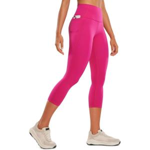 imageCRZ YOGA Butterluxe Workout Capri Leggings Pockets 21  High Waisted Gym Athletic Womens Crop YogaGranita Pink
