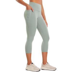 imageCRZ YOGA Butterluxe Workout Capri Leggings Pockets 21  High Waisted Gym Athletic Womens Crop YogaGreen Palm Court