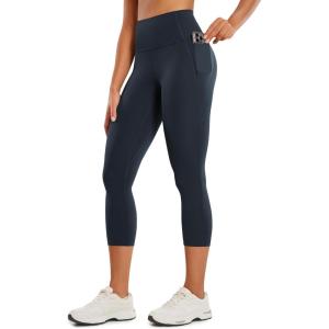 imageCRZ YOGA Butterluxe Workout Capri Leggings Pockets 21  High Waisted Gym Athletic Womens Crop YogaTrue Navy