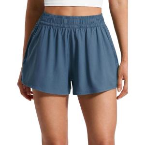 imageCRZ YOGA Drapey Flowy Athletic Shorts for Women 25  Relaxed Fit High Waisted Tennis Workout RunningStelindigo